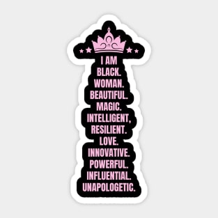 I Am A Powerful Black Woman | African American | Black Queen Sticker